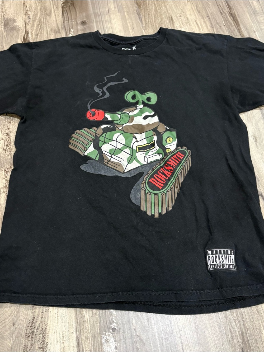 Vintage Rocksmith Streetwear Windup Camo Tank Cotton T-shirt SZ L USA